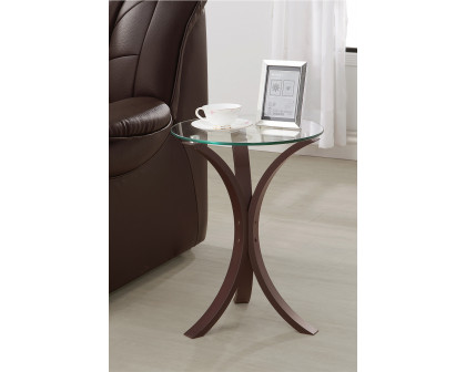 Coaster - Round Accent Table in Cappuccino