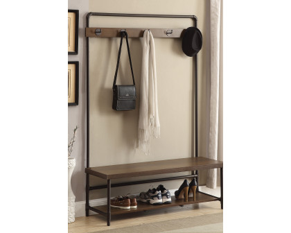 Coaster - Hall Tree With 5 Coat Hooks in Chestnut/Dark Bronze