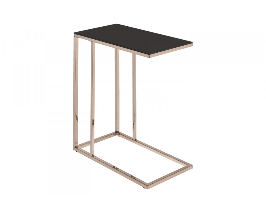 Coaster - Rectangular Accent Table in Black/Chocolate Chrome