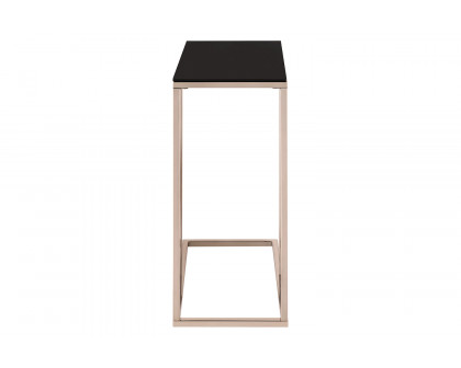 Coaster - Rectangular Accent Table in Black/Chocolate Chrome