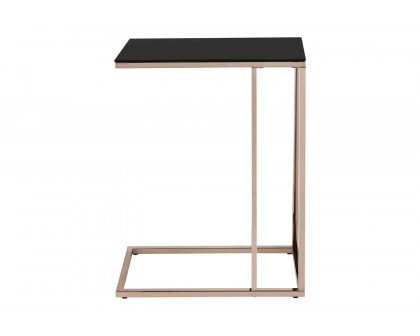 Coaster - Rectangular Accent Table in Black/Chocolate Chrome