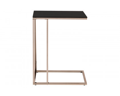 Coaster - Rectangular Accent Table in Black/Chocolate Chrome