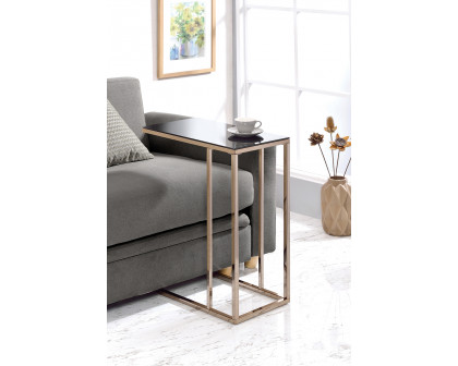 Coaster - Rectangular Accent Table in Black/Chocolate Chrome