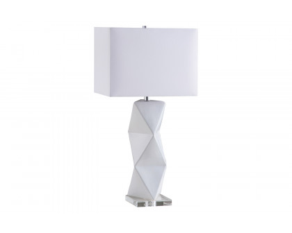 Coaster - Geometric Ceramic Base Table Lamp in White