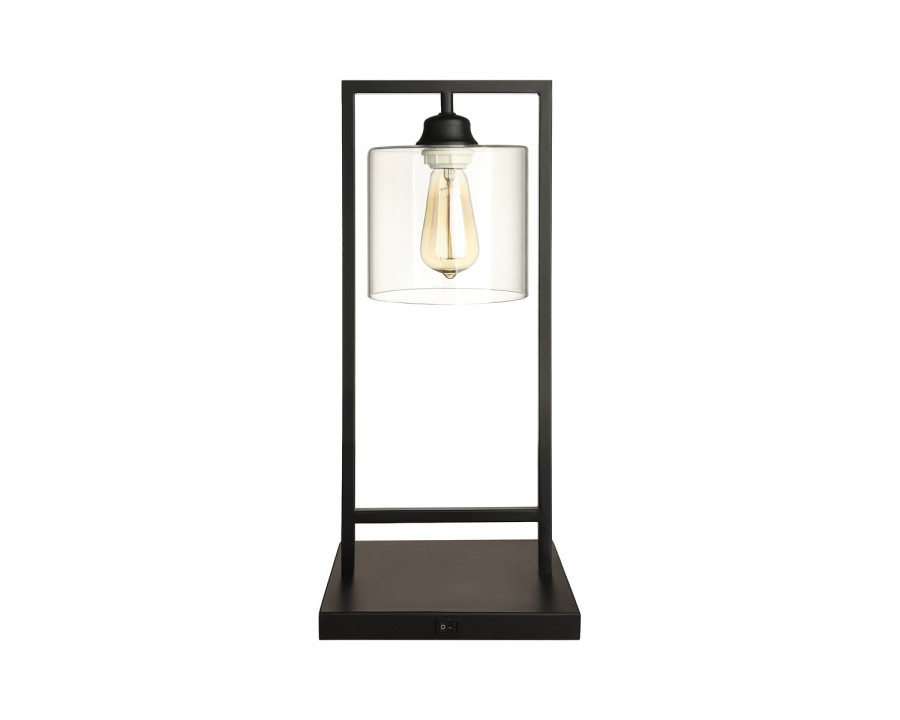 Coaster - Glass Shade Table Lamp in Black