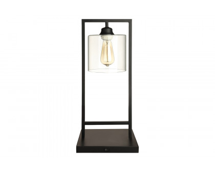 Coaster - Glass Shade Table Lamp in Black