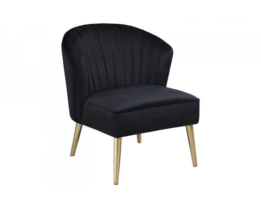 Coaster - Upholstered Accent Chair With Tapered Legs in Black