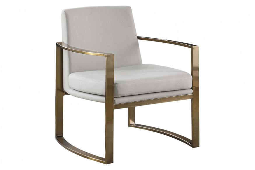 Coaster™ Concave Metal Arm Accent Chair - Cream/Bronze