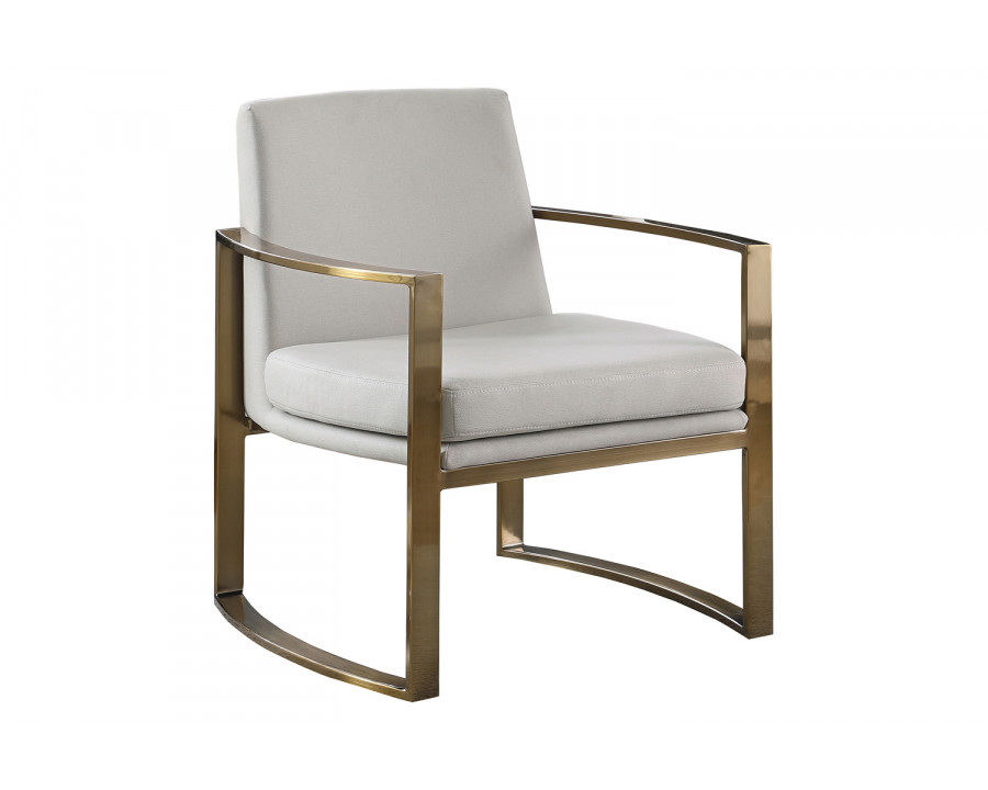 Coaster - Concave Metal Arm Accent Chair in Cream/Bronze