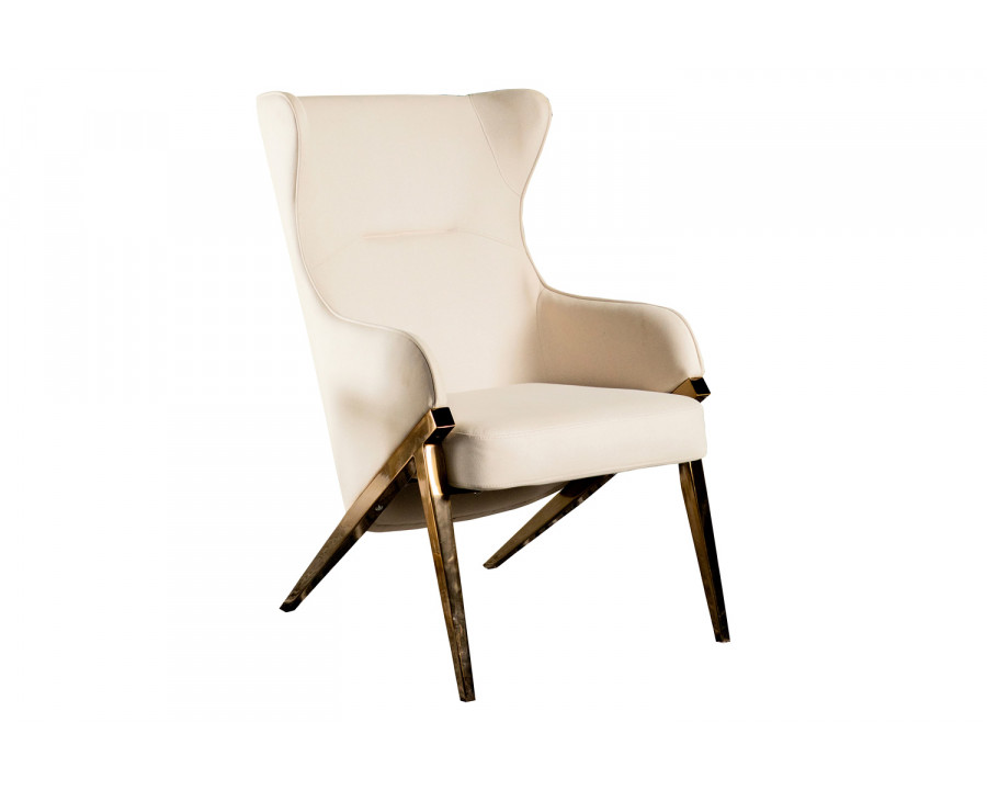 Coaster Upholstered Accent Chair - Cream/Bronze