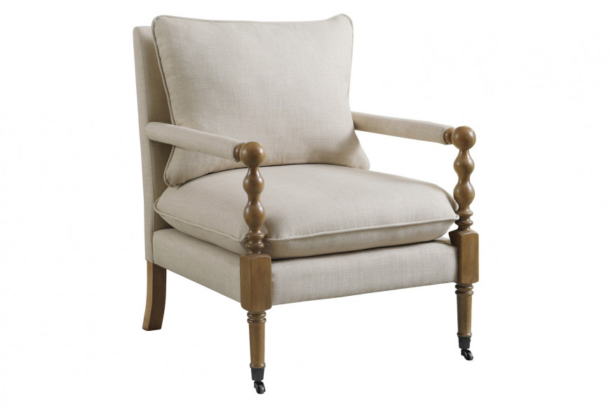 Coaster™ Upholstered Accent Chair With Casters - Beige