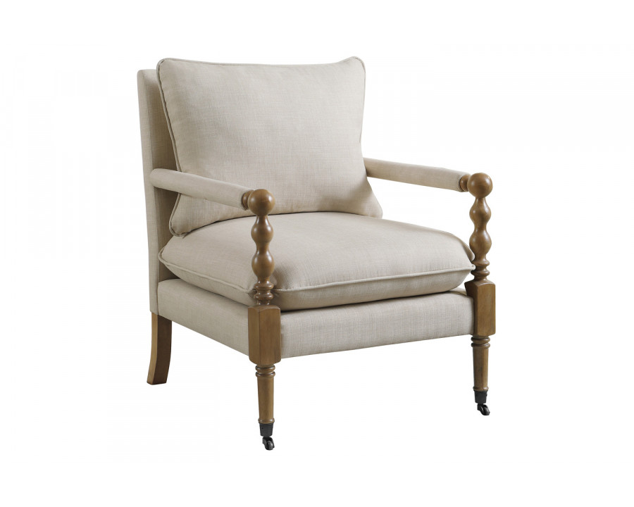 Coaster - Upholstered Accent Chair With Casters in Beige