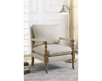 Coaster™ Upholstered Accent Chair With Casters - Beige