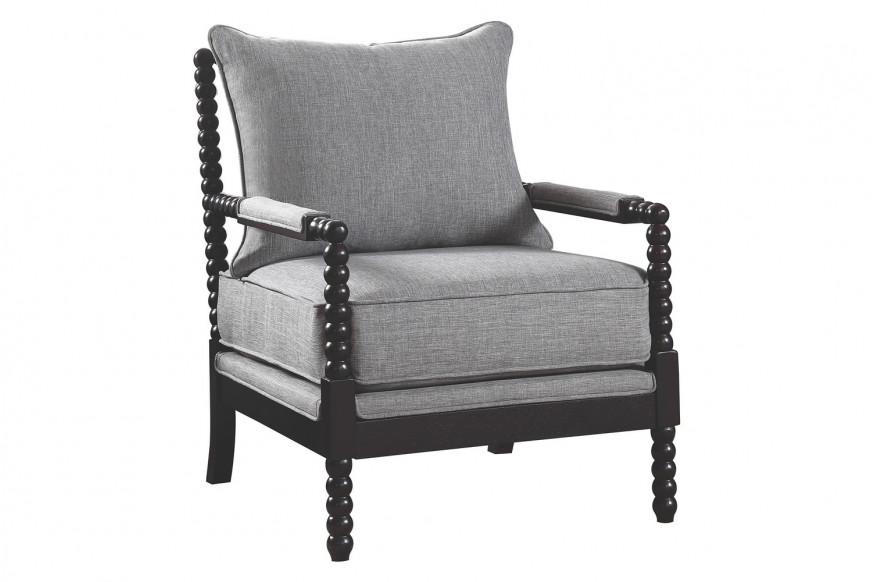 Coaster™ Cushion Back Accent Chair - Gray/Black