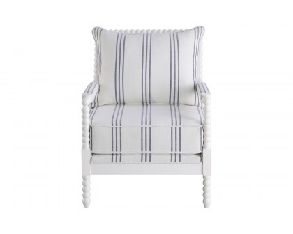 Coaster™ Upholstered Accent Chair With Spindle Accent - White/Navy