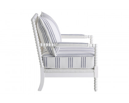 Coaster™ Upholstered Accent Chair With Spindle Accent - White/Navy