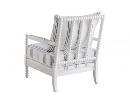 Coaster™ Upholstered Accent Chair With Spindle Accent - White/Navy