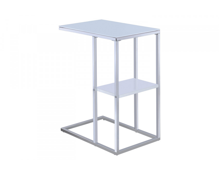 Coaster - 1-Shelf Accent Table in Chrome/White