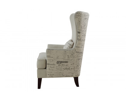 Coaster™ Curved Arm High Back Accent Chair - Cream