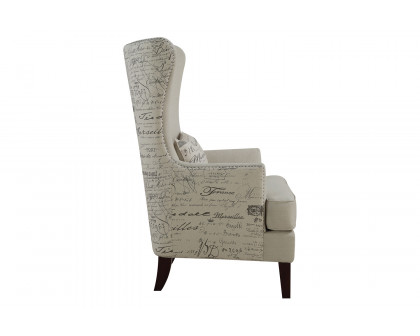 Coaster™ Curved Arm High Back Accent Chair - Cream