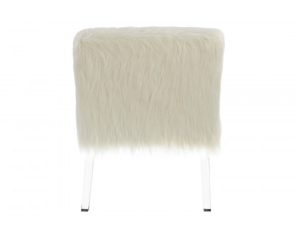 Coaster™ Faux Sheepskin Upholstered Accent Chair - White