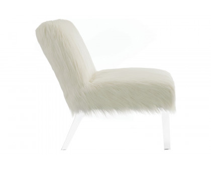 Coaster™ Faux Sheepskin Upholstered Accent Chair - White