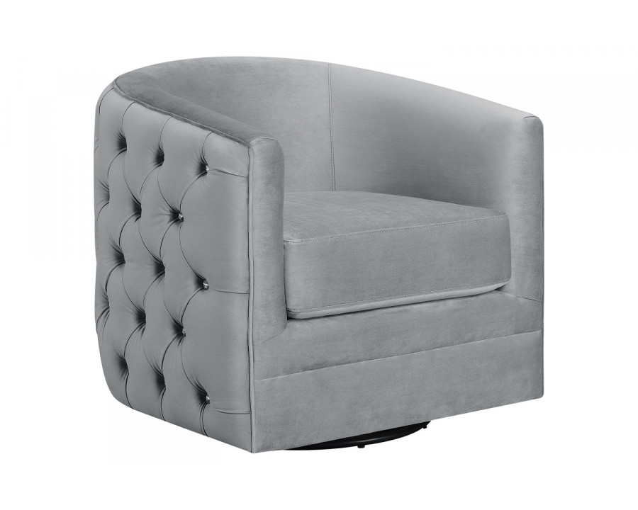 Coaster - Upholstered Swivel Accent Chair in Gray