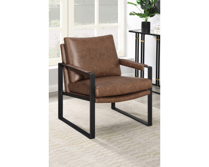 Coaster™ Upholstered Accent Chair With Removable Cushion - Umber Brown/Gunmetal