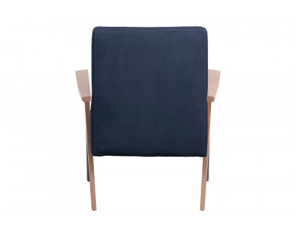 Coaster™ Monrovia Wooden Arms Accent Chair - Dark Blue/Walnut