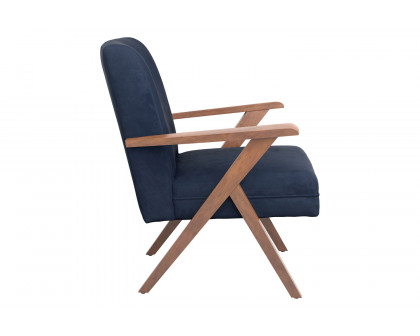 Coaster™ Monrovia Wooden Arms Accent Chair - Dark Blue/Walnut