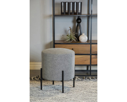 Coaster™ Round Upholstered Ottoman with Metal Legs - Latte