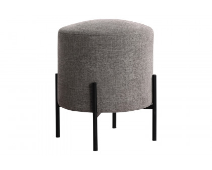 Coaster - Round Upholstered Ottoman with Metal Legs