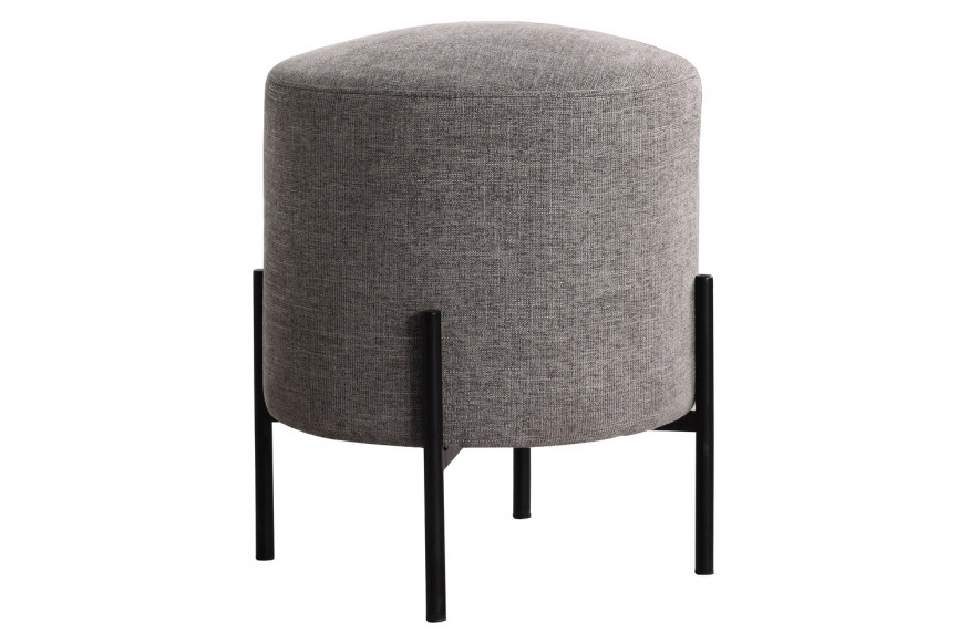 Coaster™ Round Upholstered Ottoman with Metal Legs - Gray