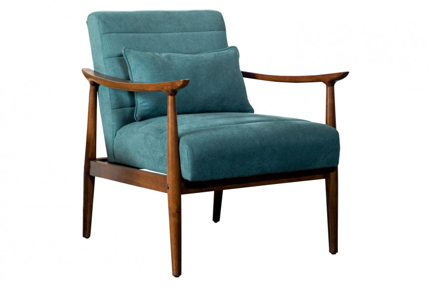 Coaster™ Wooden Arm Accent Chair - Teal/Walnut