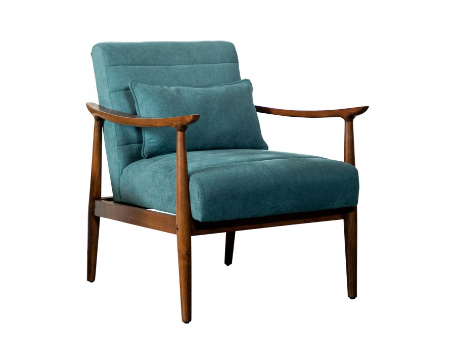 Coaster - Wooden Arm Accent Chair in Teal/Walnut