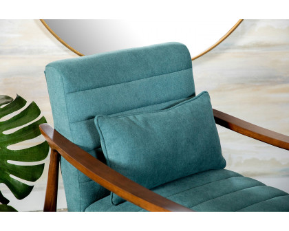 Coaster™ Wooden Arm Accent Chair - Teal/Walnut