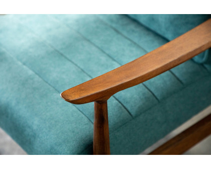 Coaster™ Wooden Arm Accent Chair - Teal/Walnut