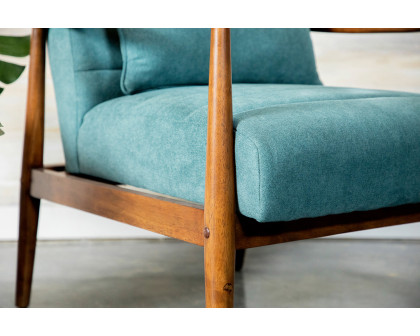 Coaster™ Wooden Arm Accent Chair - Teal/Walnut