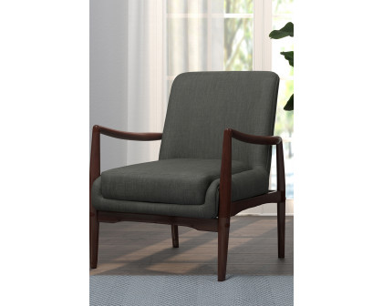 Coaster™ Upholstered Accent Chair With Wooden Arm - Dark Gray/Brown