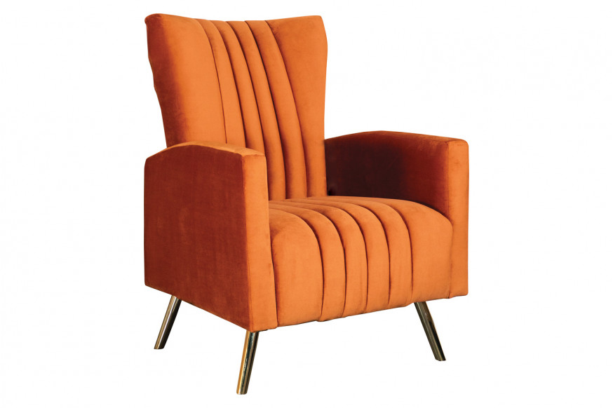 Coaster™ Channeled Tufted Upholstered Accent Chair - Rust