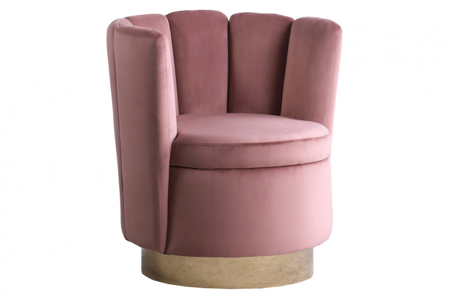 Coaster™ Channeled Tufted Swivel Chair - Rose/Gold