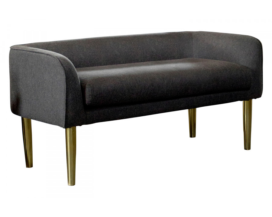 Coaster Low Back Upholstered Bench - Dark Gray/Gold