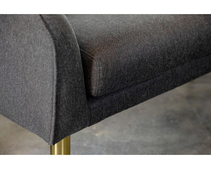 Coaster Low Back Upholstered Bench - Dark Gray/Gold