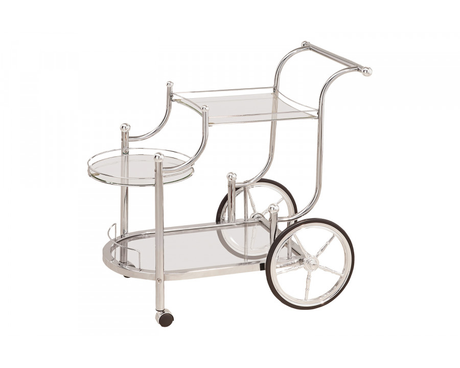 Coaster - 3-Tier Serving Cart in Chrome/Clear