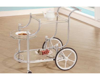 Coaster - 3-Tier Serving Cart in Chrome/Clear