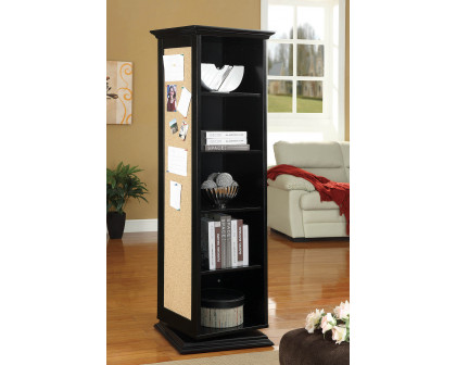 Coaster Swivel Accent Cabinet with Cork Board - Black