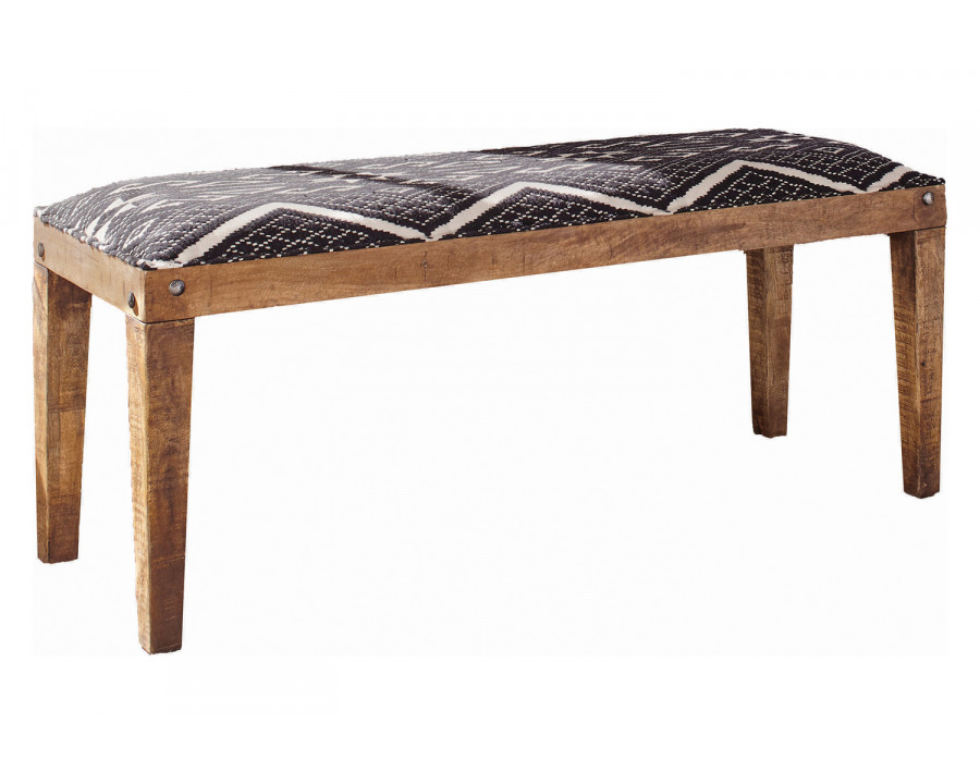 Coaster Serene Rectangular Upholstered Bench - Natural/Navy