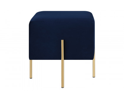 Coaster - Square Upholstered Ottoman in Blue