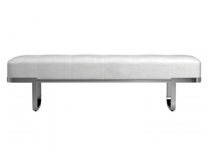 Coaster Tufted Upholstered Bench - Off White/Chrome