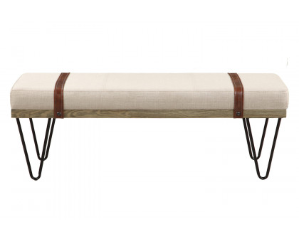 Coaster - Upholstered Bench in Beige/Black